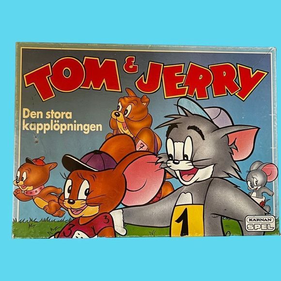 RARE Vintage Swedish Version Tom & Jerry The Big Race Board Game - Picture 1 of 4